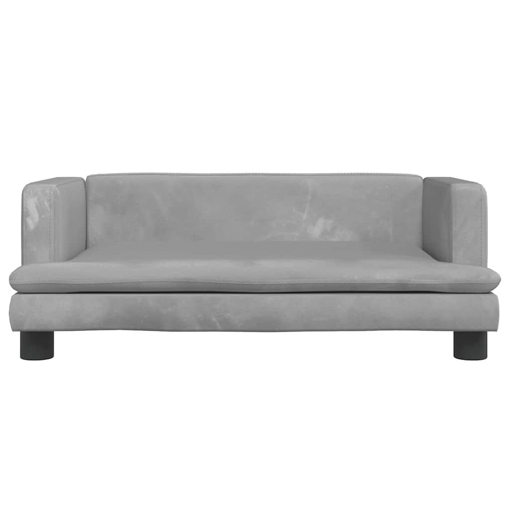 Divano per Bambini Grigio Chiaro 80x45x30 cm in Velluto | homemem39