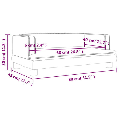 Divano per Bambini Grigio Chiaro 80x45x30 cm in Velluto | homemem39