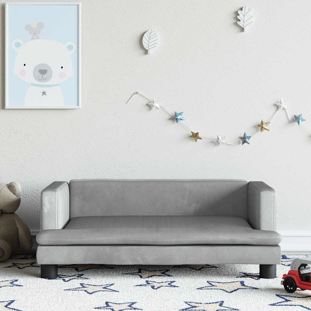 Divano per Bambini Grigio Chiaro 80x45x30 cm in Velluto | homemem39