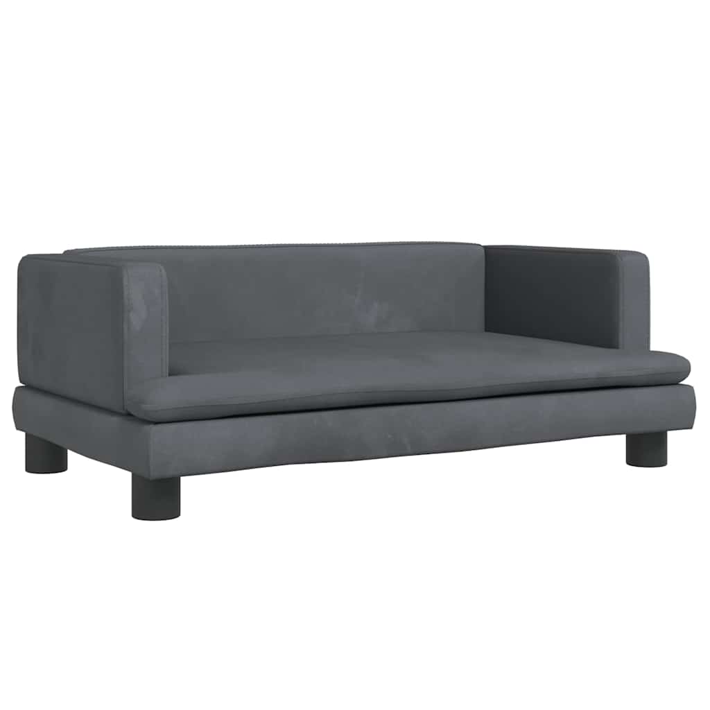 Divano per Bambini Grigio Scuro 80x45x30 cm in Velluto | homemem39