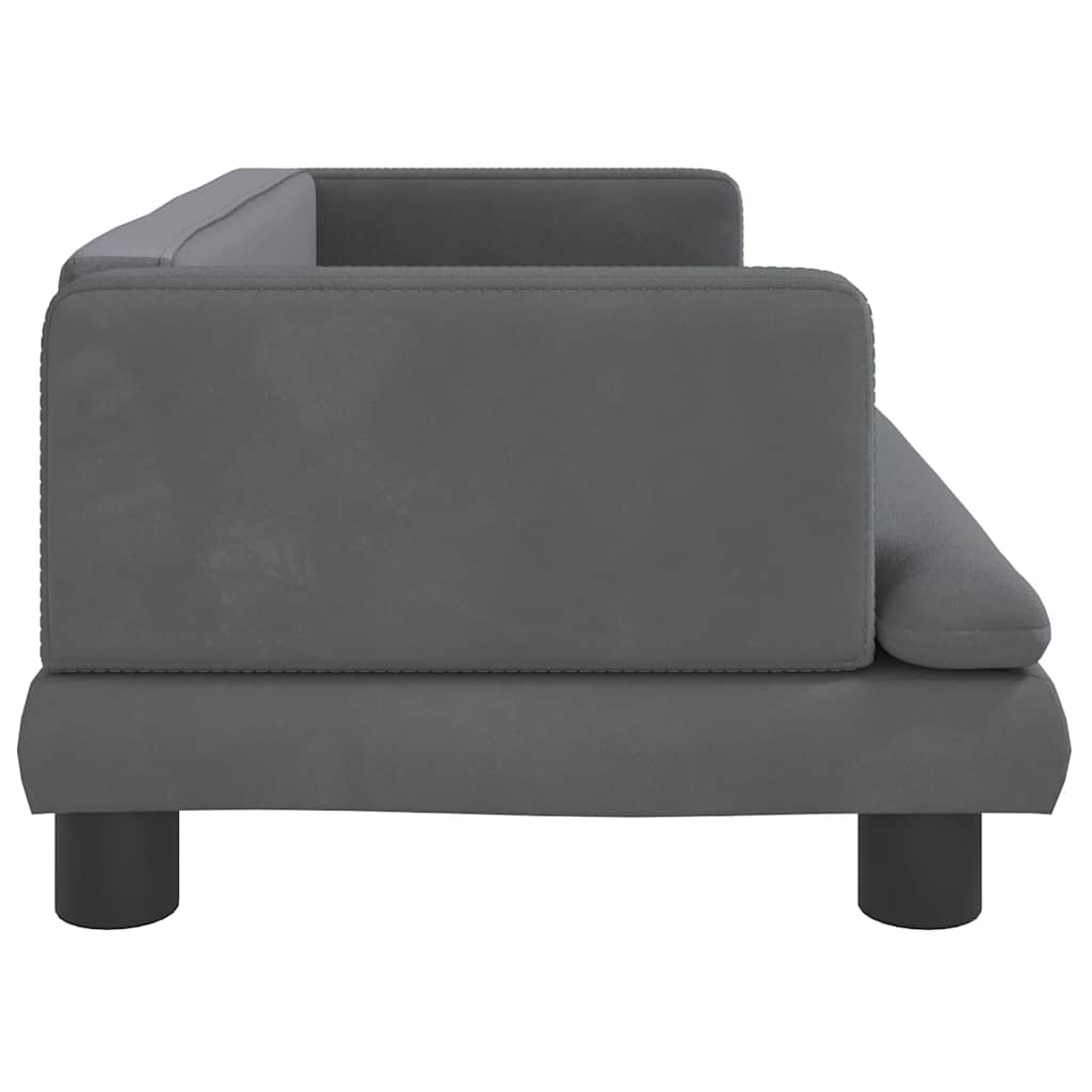 Divano per Bambini Grigio Scuro 80x45x30 cm in Velluto | homemem39