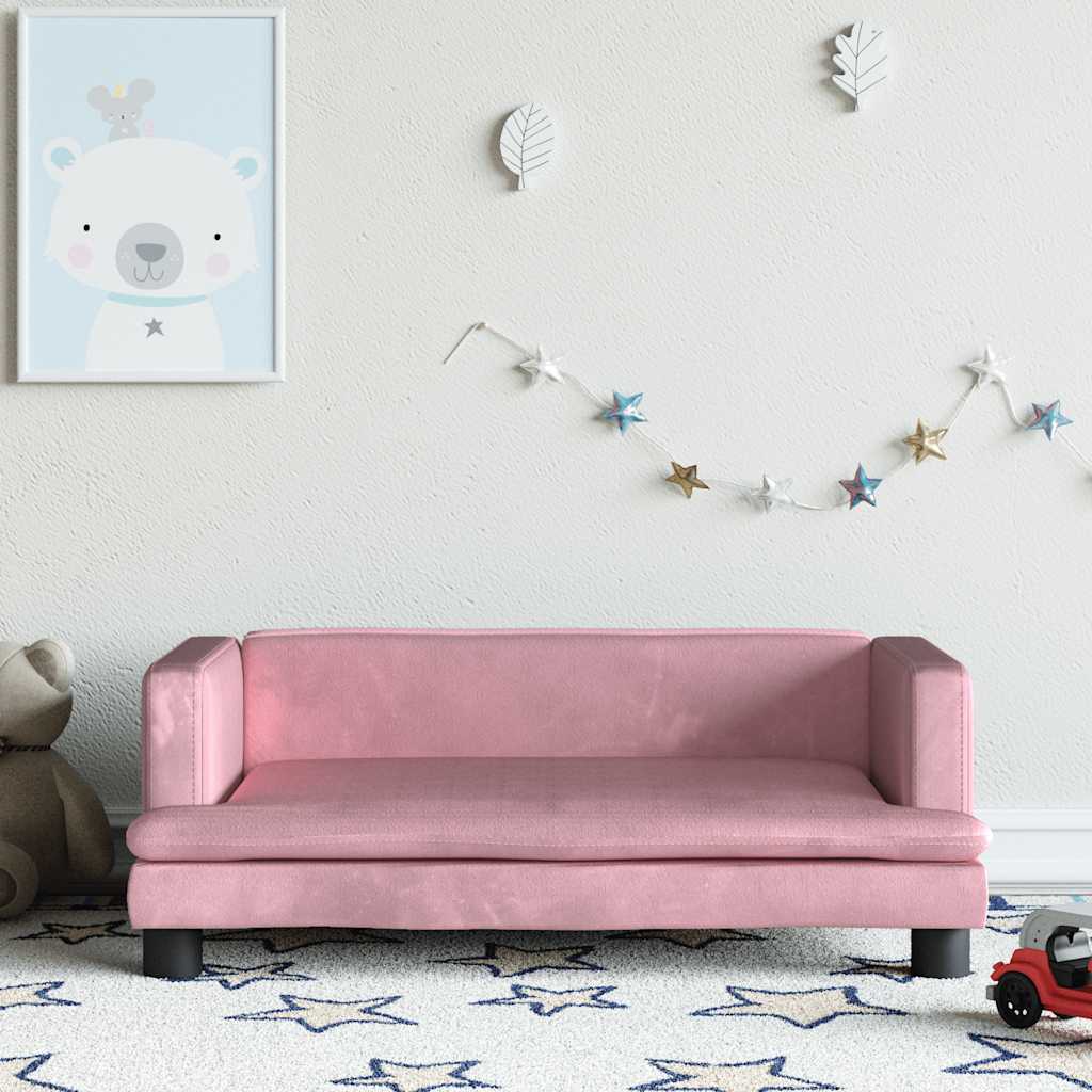 Divano per Bambini Rosa 80x45x30 cm in Velluto | homemem39