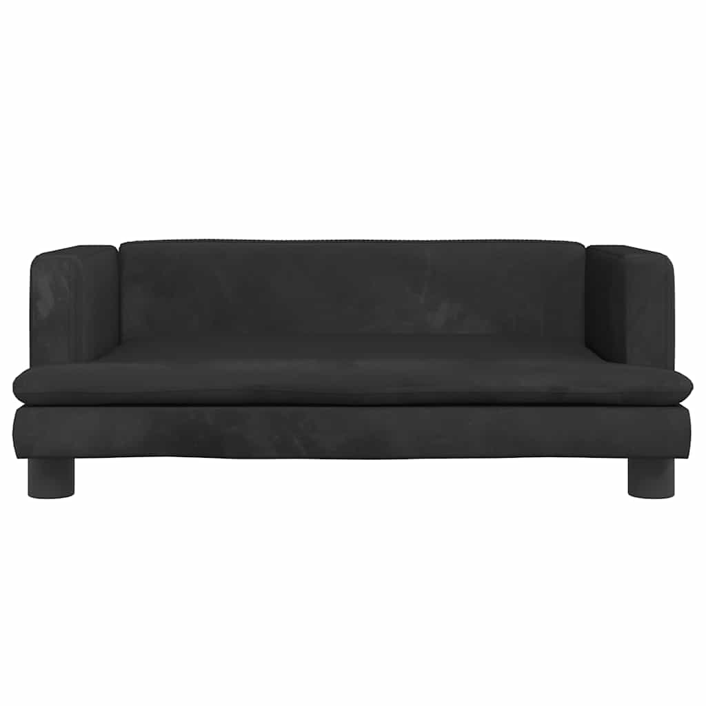 Divano per Bambini Nero 80x45x30 cm in Velluto | homemem39