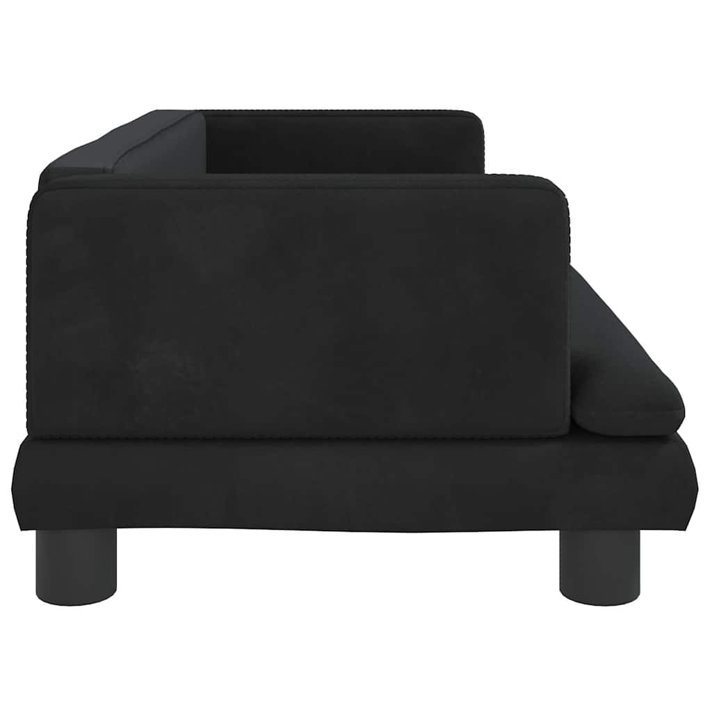 Divano per Bambini Nero 80x45x30 cm in Velluto | homemem39