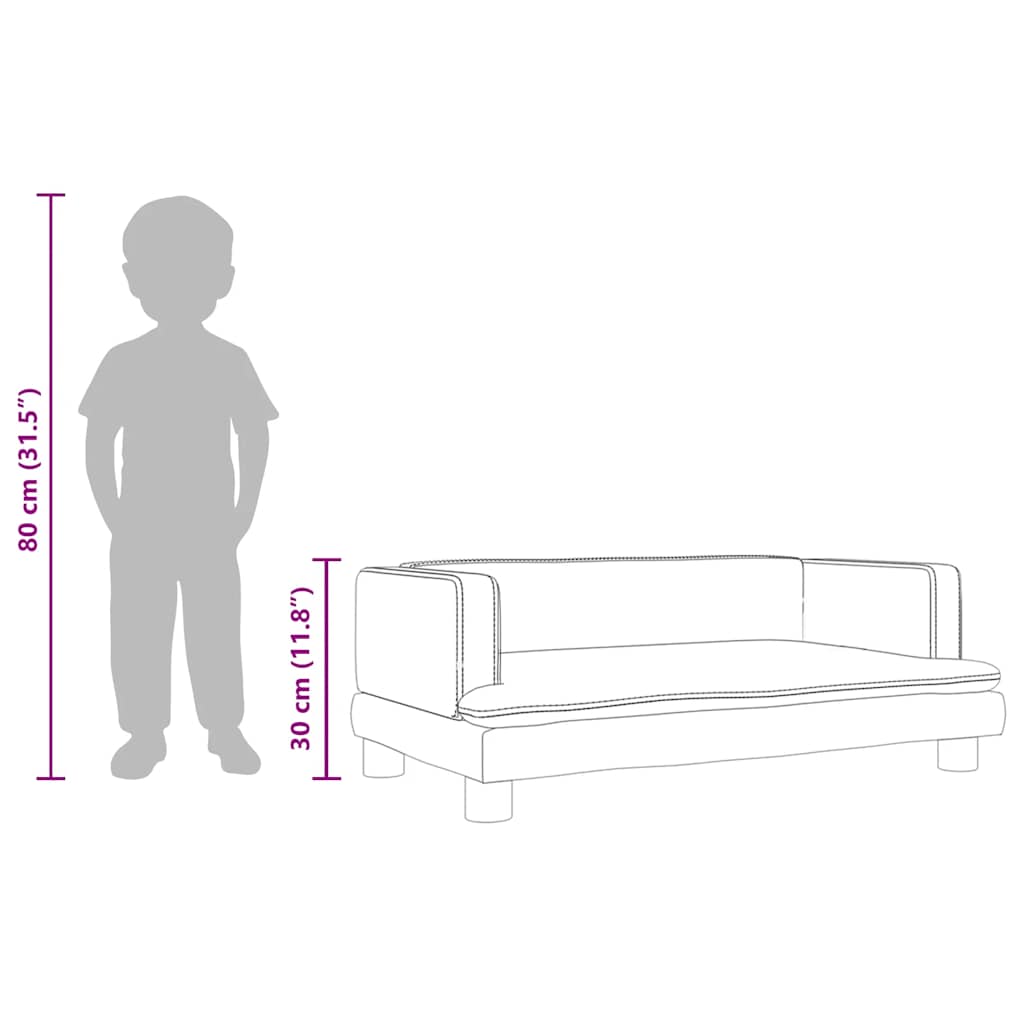 Divano per Bambini Nero 80x45x30 cm in Velluto | homemem39