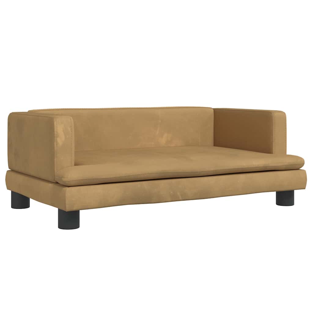 Divano per Bambini Marrone 80x45x30 cm in Velluto | homemem39
