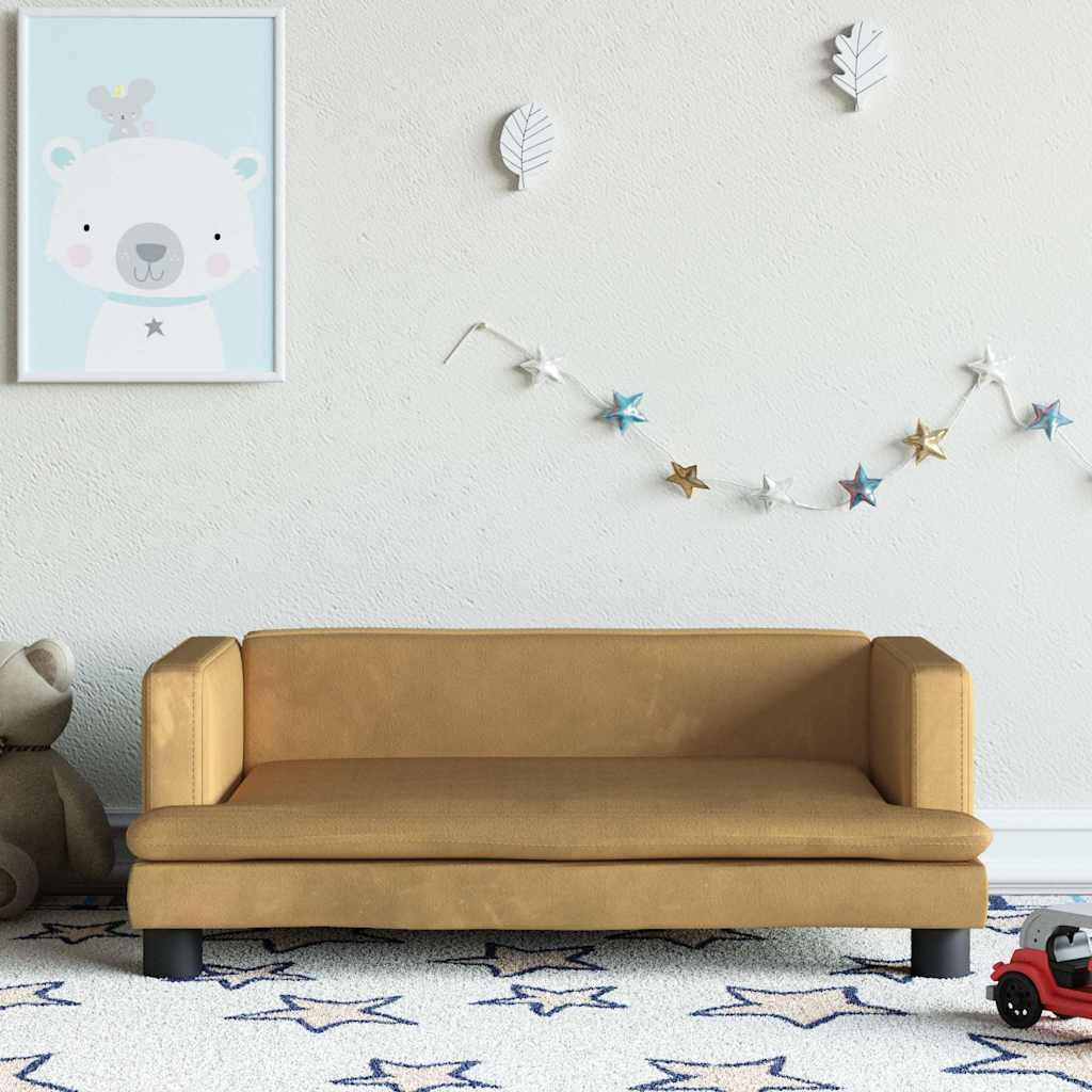 Divano per Bambini Marrone 80x45x30 cm in Velluto | homemem39