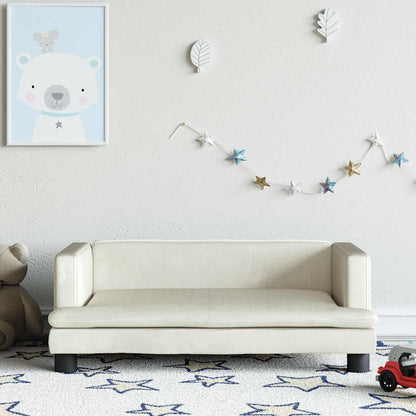 Divano per Bambini Crema 80x45x30 cm in Velluto | homemem39