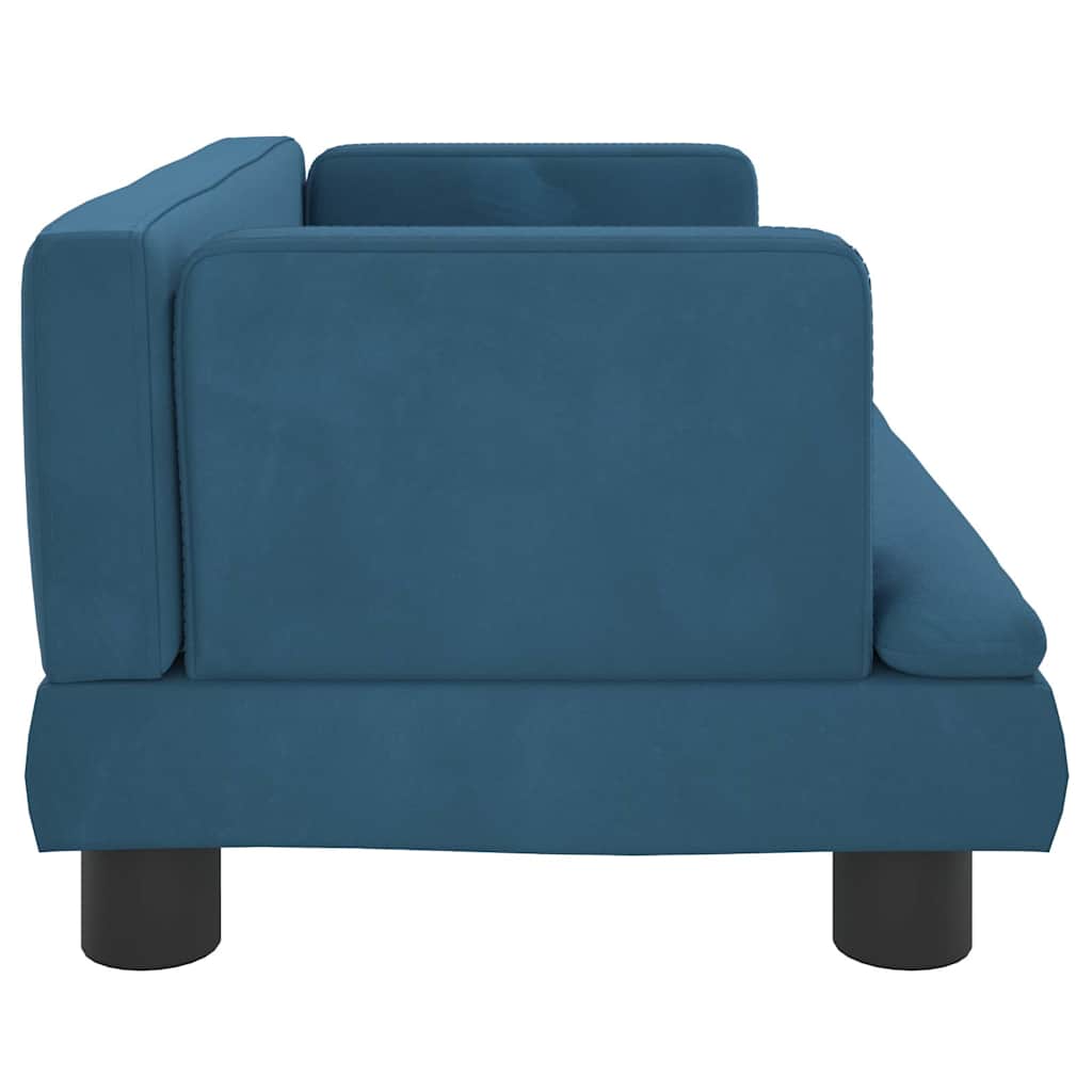 Divano per Bambini Blu 60x40x30 cm in Velluto | homemem39