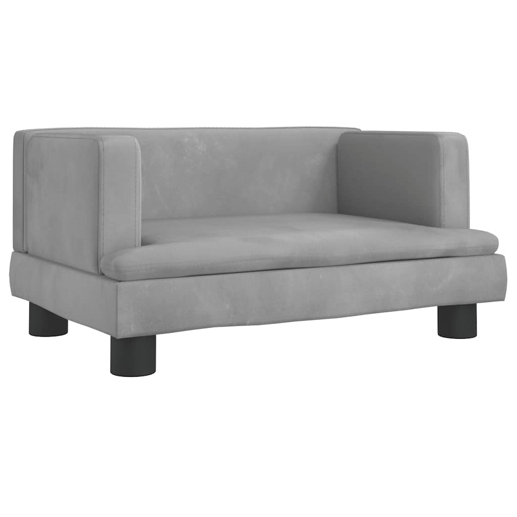 Divano per Bambini Grigio Chiaro 60x40x30 cm in Velluto | homemem39