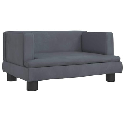 Divano per Bambini Grigio Scuro 60x40x30 cm in Velluto | homemem39