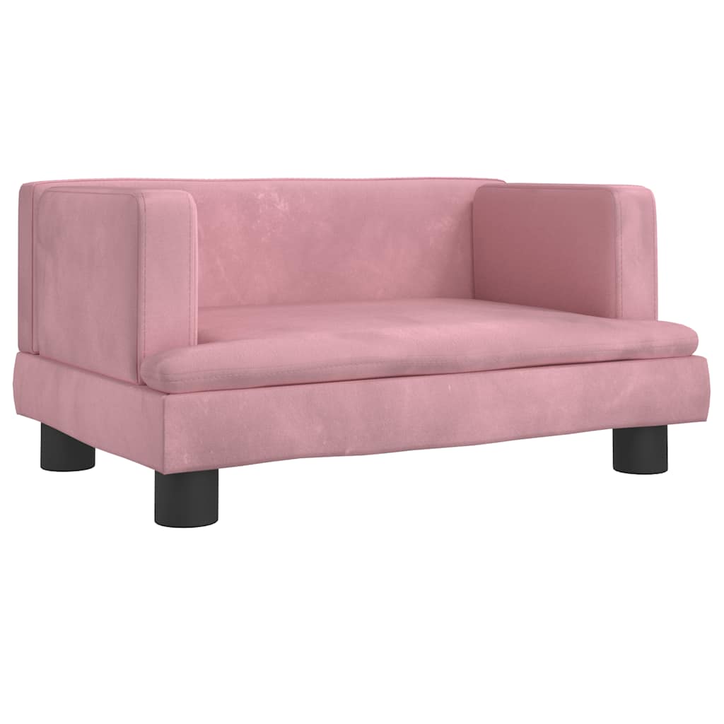 Divano per Bambini Rosa 60x40x30 cm in Velluto | homemem39