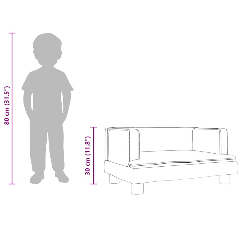 Divano per Bambini Rosa 60x40x30 cm in Velluto | homemem39