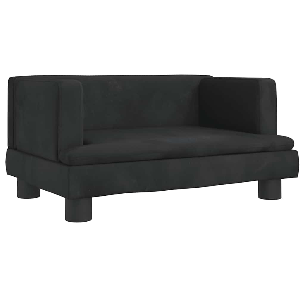 Divano per Bambini Nero 60x40x30 cm in Velluto | homemem39