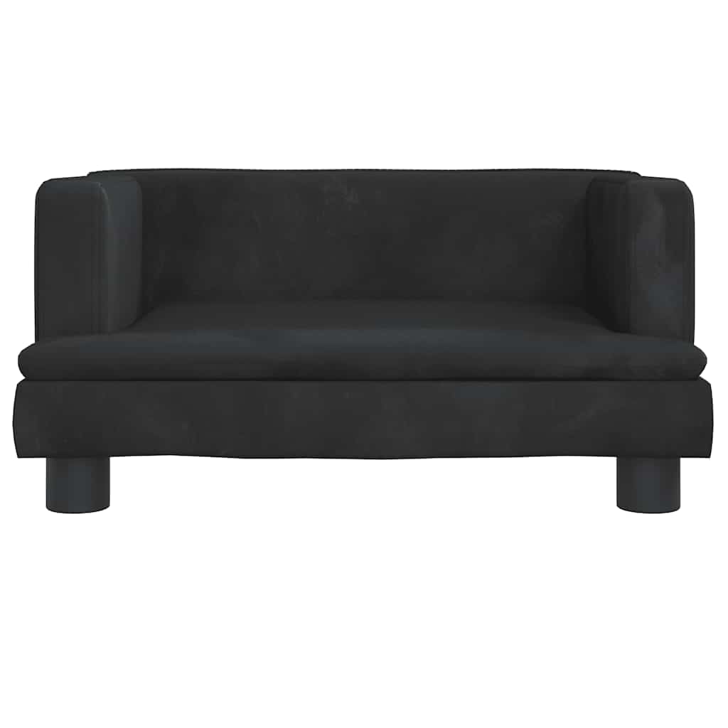 Divano per Bambini Nero 60x40x30 cm in Velluto | homemem39