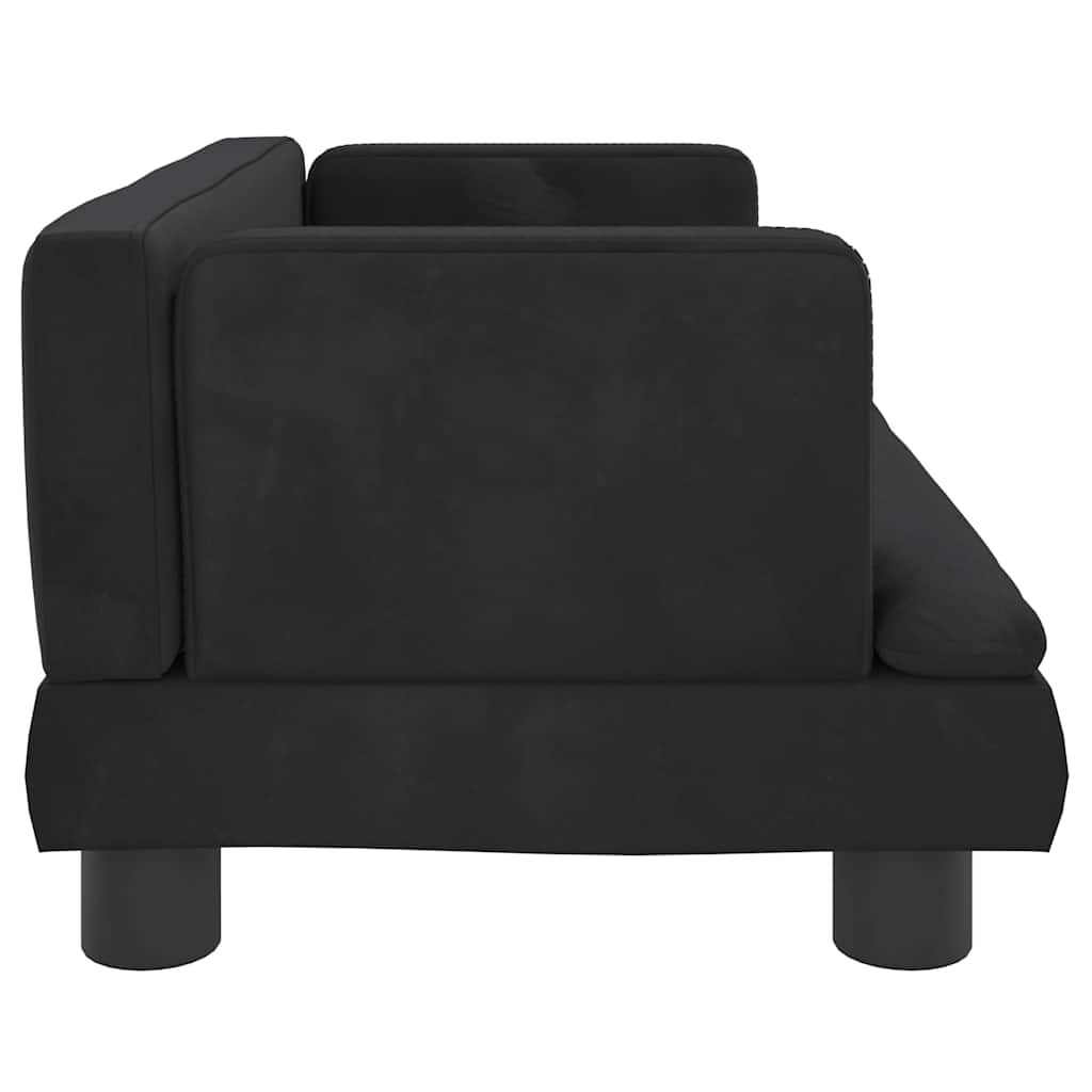 Divano per Bambini Nero 60x40x30 cm in Velluto | homemem39