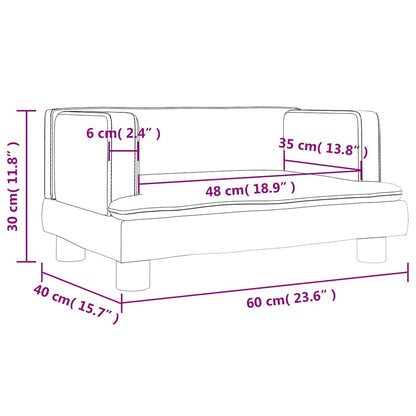 Divano per Bambini Nero 60x40x30 cm in Velluto | homemem39