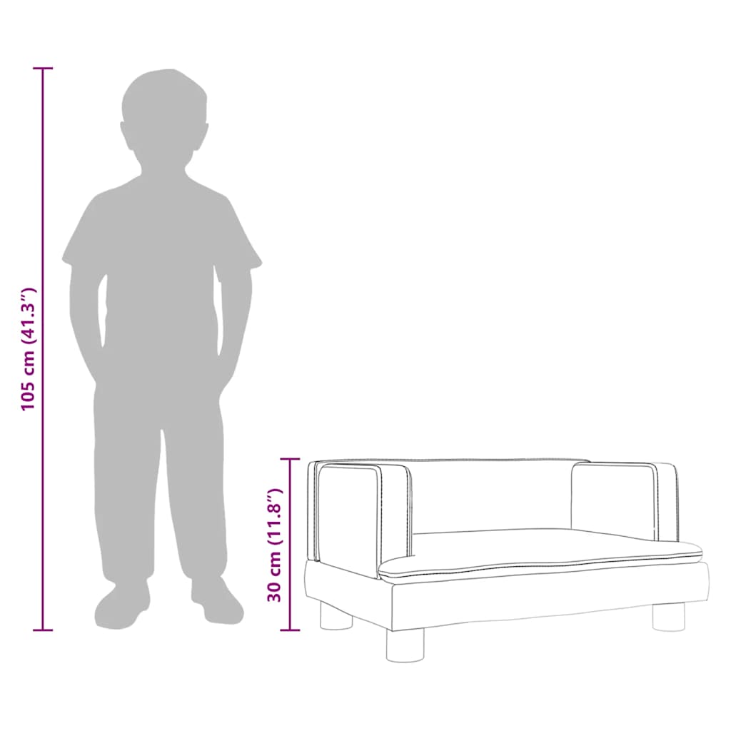 Divano per Bambini Crema 60x40x30 cm in Velluto | homemem39
