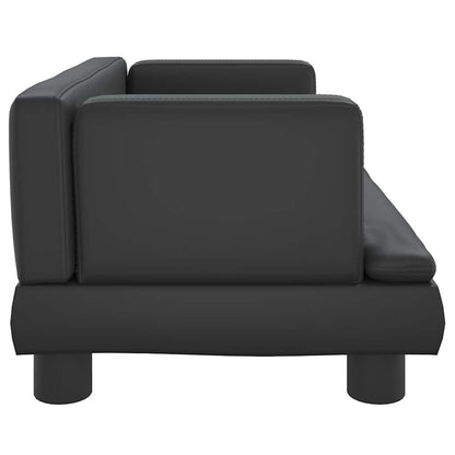 Divano per Bambini Nero 60x40x30 cm in Similpelle | homemem39