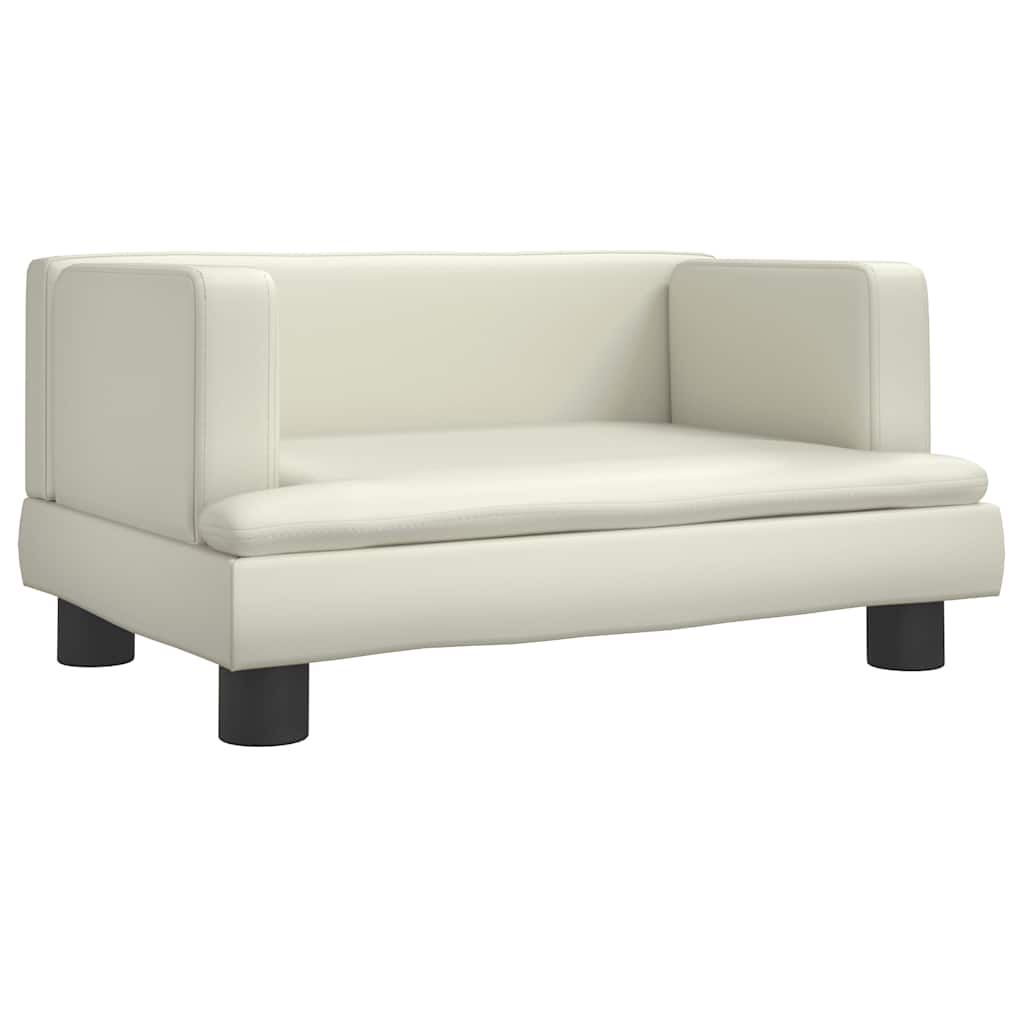Divano per Bambini Crema 60x40x30 cm in Similpelle | homemem39