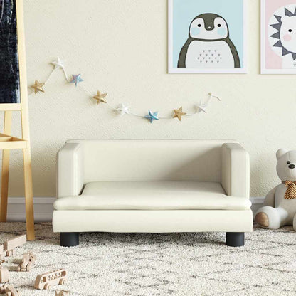 Divano per Bambini Crema 60x40x30 cm in Similpelle