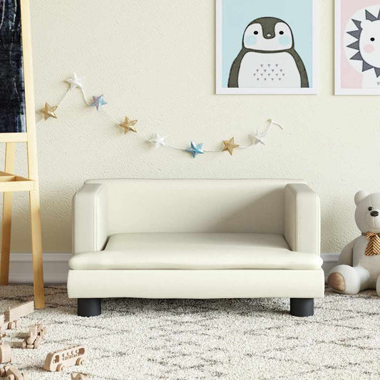Divano per Bambini Crema 60x40x30 cm in Similpelle - homemem39