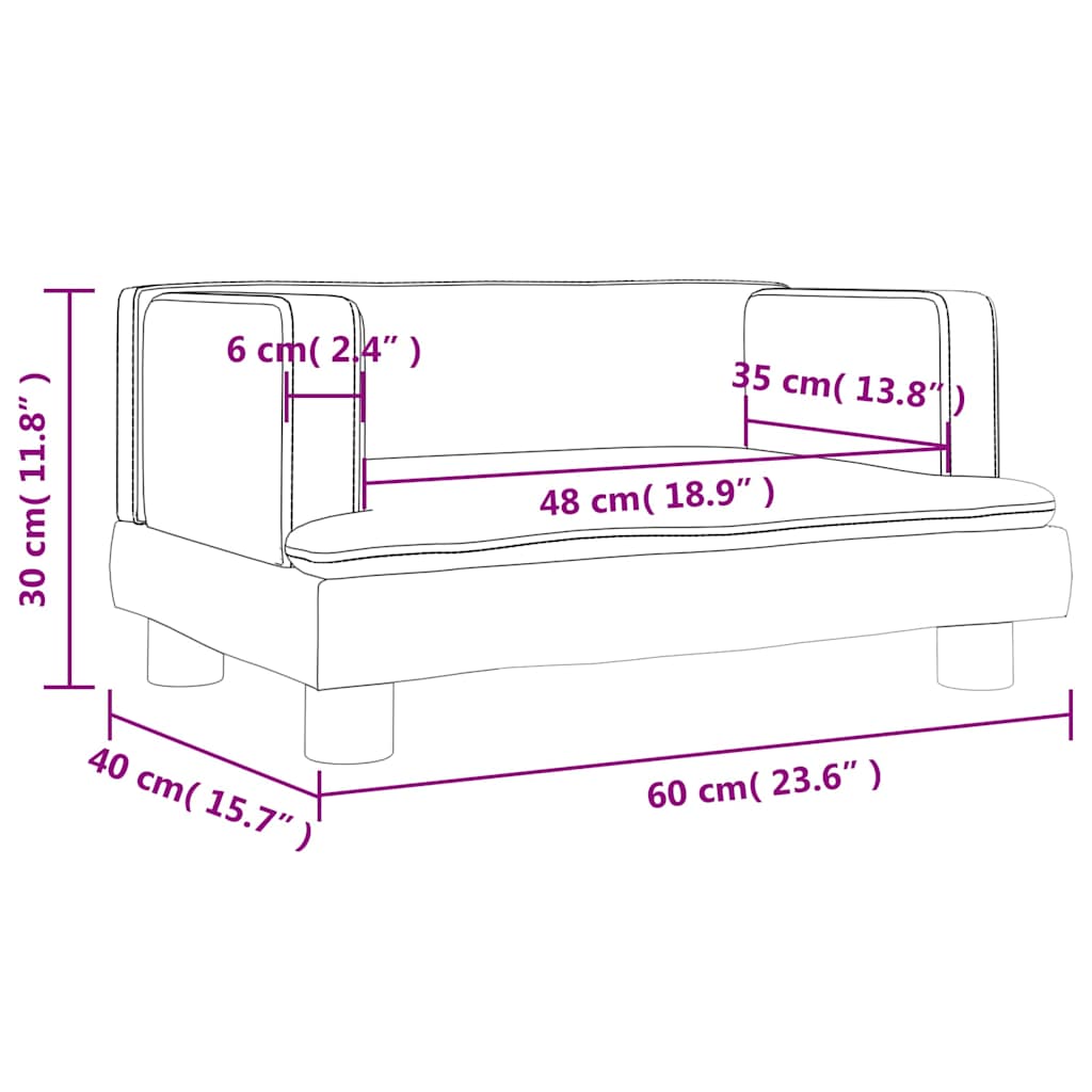 Divano per Bambini Marrone 60x40x30 cm in Similpelle | homemem39