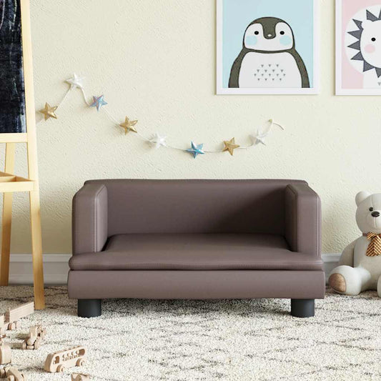 Divano per Bambini Marrone 60x40x30 cm in Similpelle - homemem39