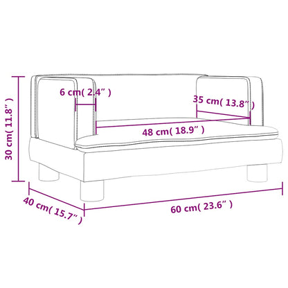 Divano per Bambini Grigio 60x40x30 cm in Similpelle | homemem39