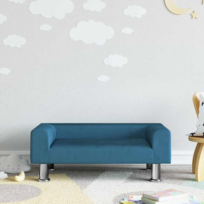 Divano per Bambini Blu 70x45x26,5 cm in Velluto | homemem39
