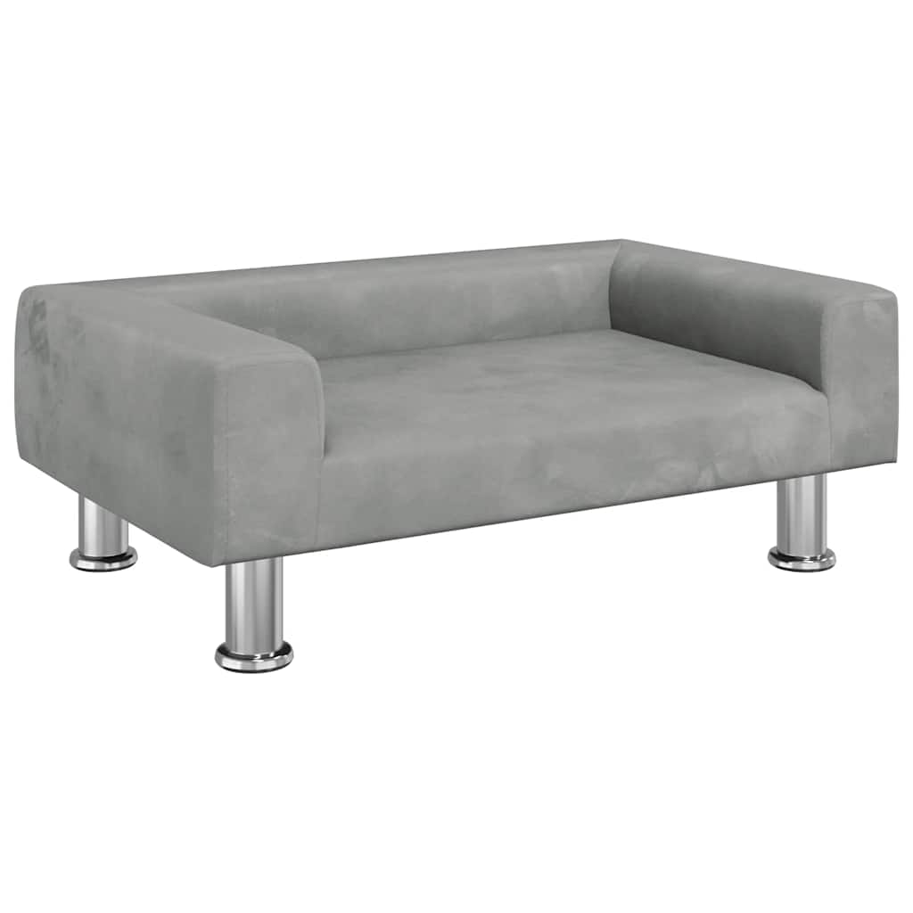 Divano per Bambini Grigio Chiaro 70x45x26,5 cm in Velluto | homemem39