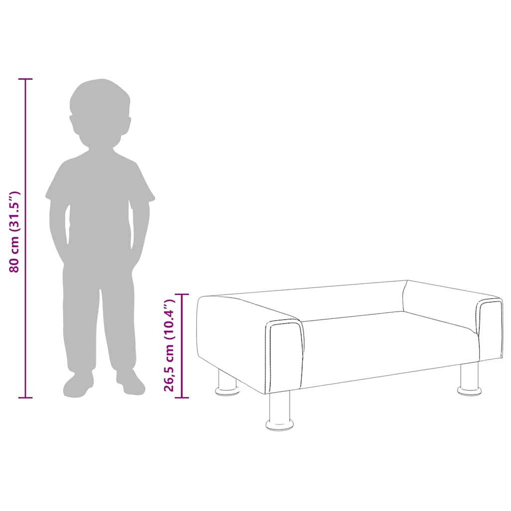 Divano per Bambini Grigio Scuro 70x45x26,5 cm in Velluto - homemem39