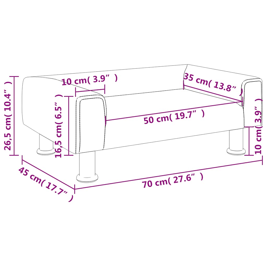 Divano per Bambini Nero 70x45x26,5 cm in Velluto | homemem39