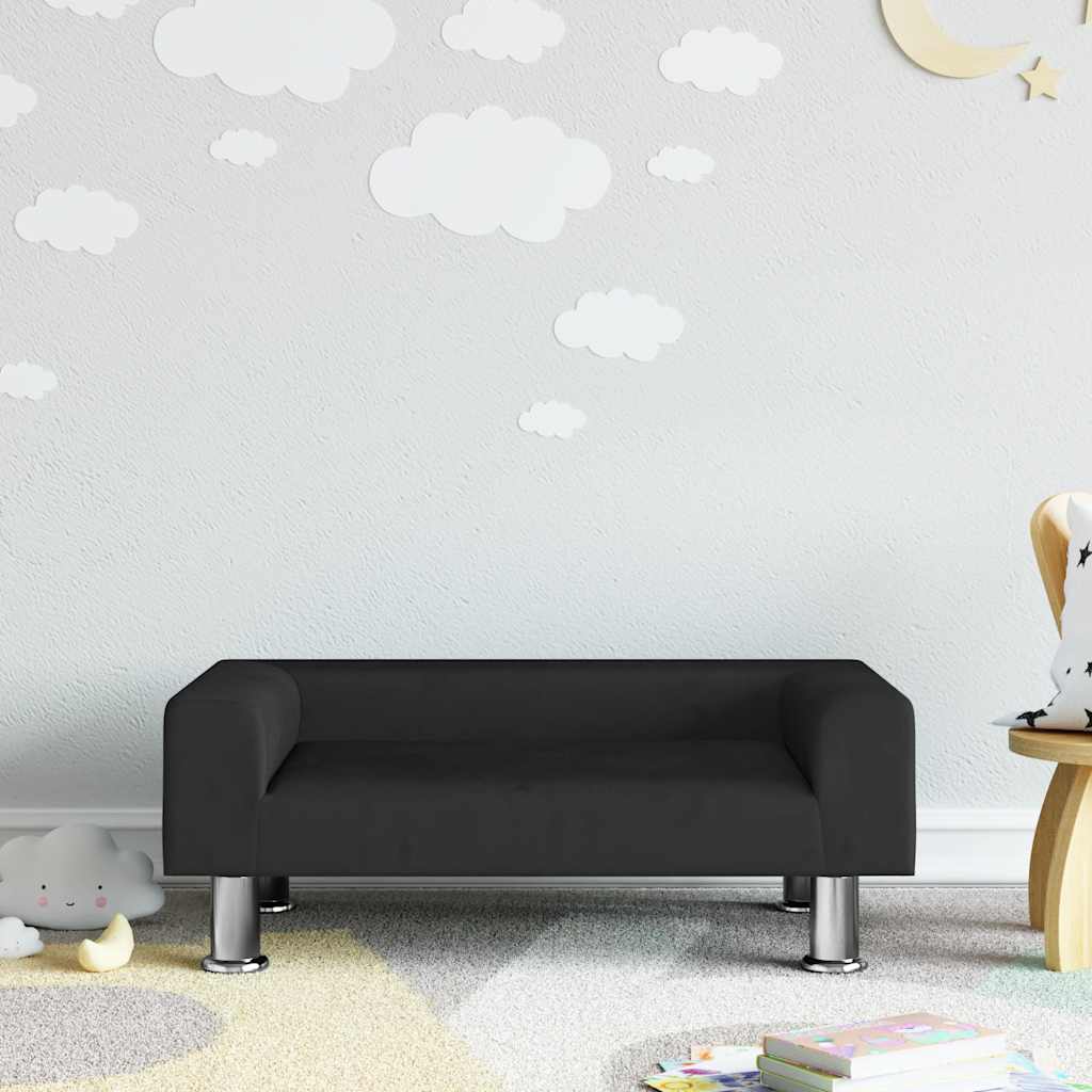 Divano per Bambini Nero 70x45x26,5 cm in Velluto | homemem39