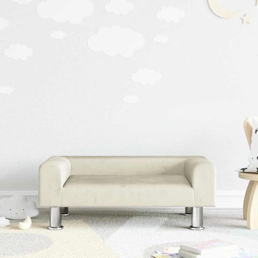 Divano per Bambini Crema 70x45x26,5 cm in Velluto - homemem39