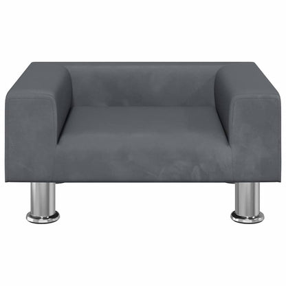Divano per Bambini Grigio Scuro 50x40x26,5 cm in Velluto - homemem39