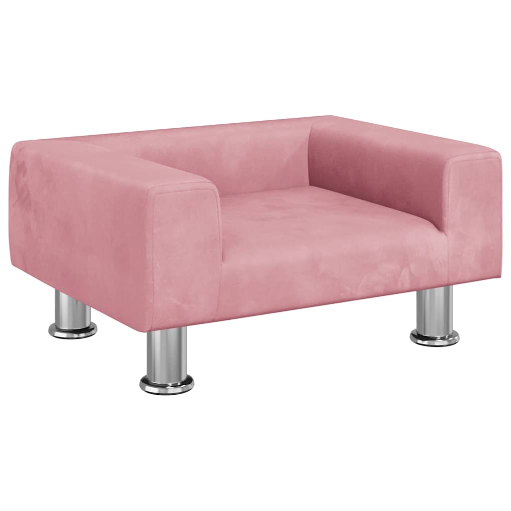 Divano per Bambini Rosa 50x40x26,5 cm in Velluto