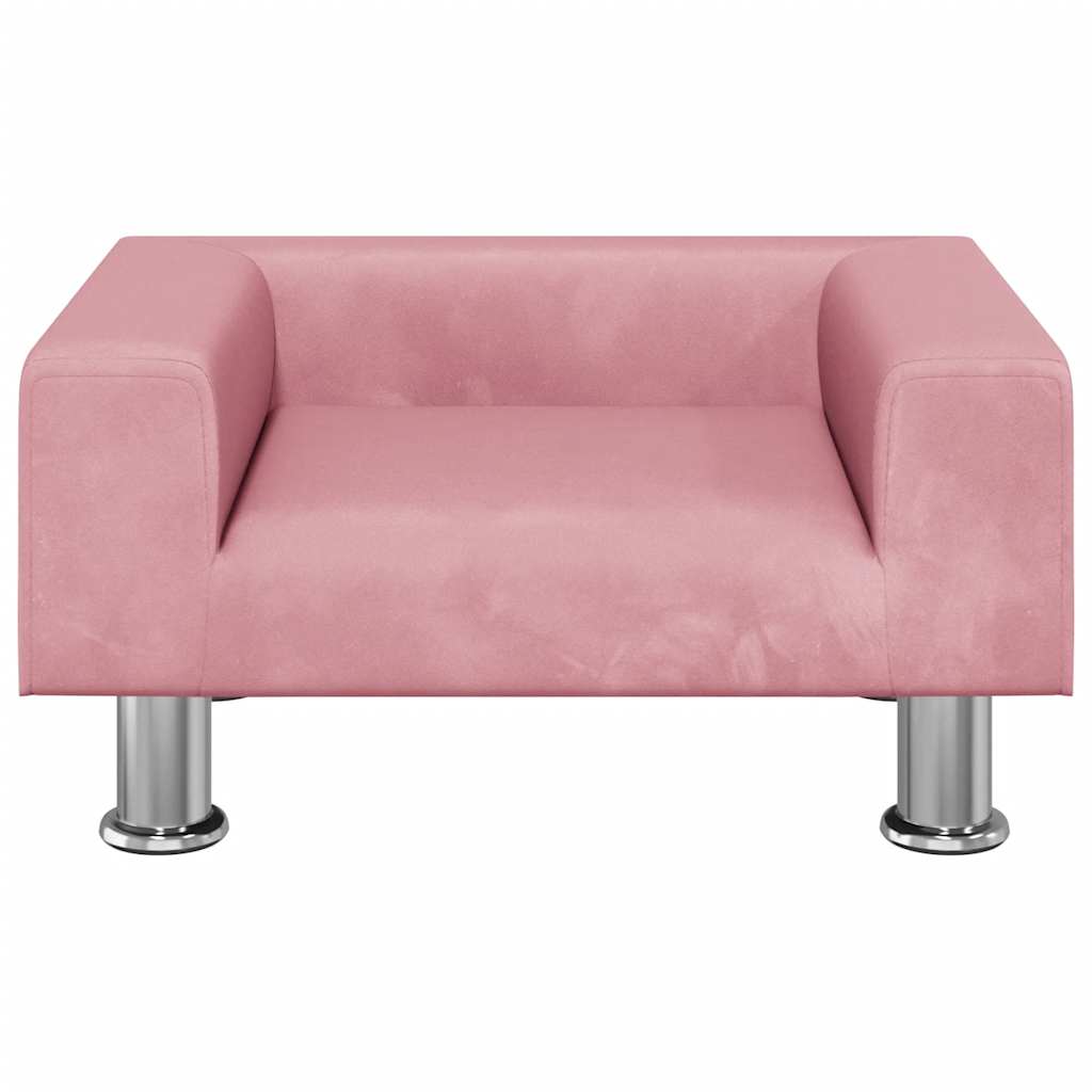 Divano per Bambini Rosa 50x40x26,5 cm in Velluto