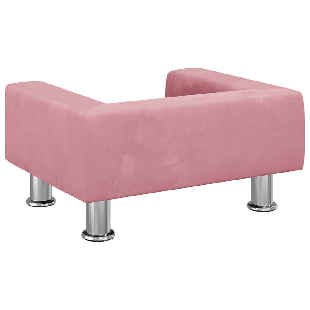 Divano per Bambini Rosa 50x40x26,5 cm in Velluto | homemem39