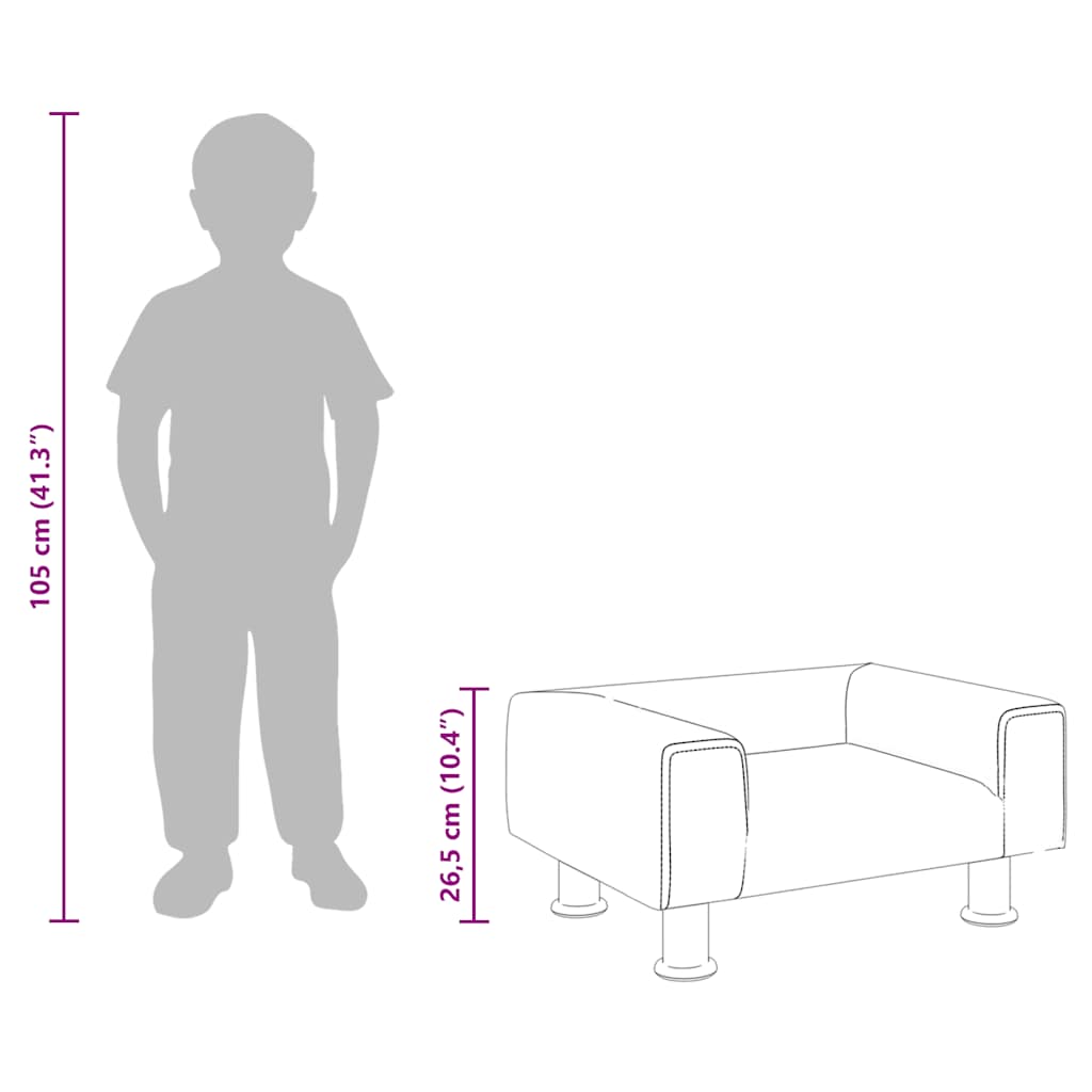 Divano per Bambini Rosa 50x40x26,5 cm in Velluto | homemem39