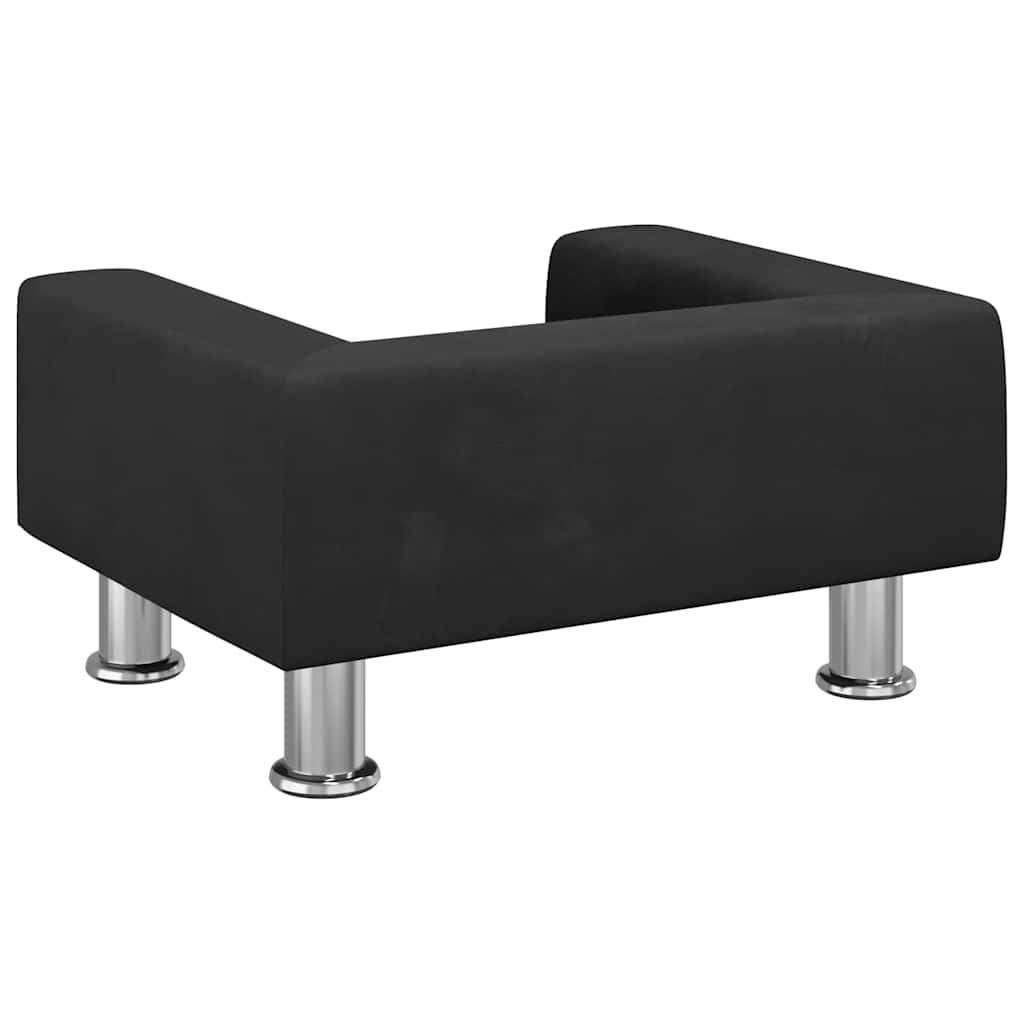 Divano per Bambini Nero 50x40x26,5 cm in Velluto | homemem39