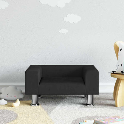 Divano per Bambini Nero 50x40x26,5 cm in Velluto | homemem39
