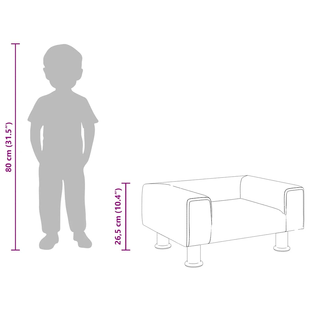 Divano per Bambini Marrone 50x40x26,5 cm in Velluto - homemem39