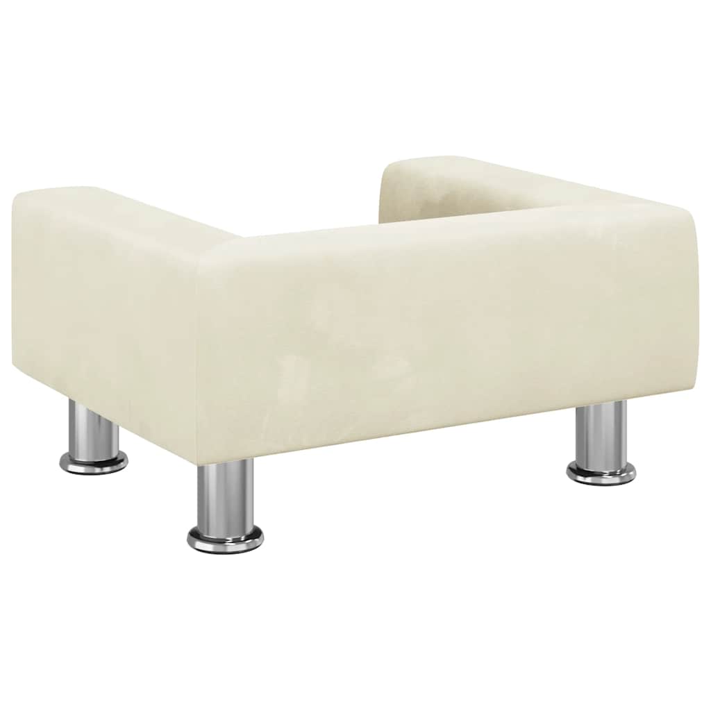 Divano per Bambini Crema 50x40x26,5 cm in Velluto | homemem39