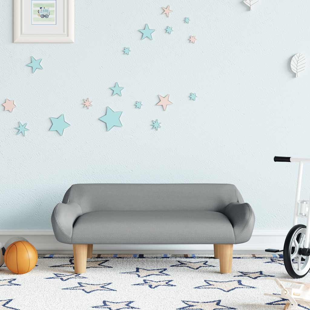 Divano per Bambini Grigio Chiaro 70x40x24 cm in Tessuto