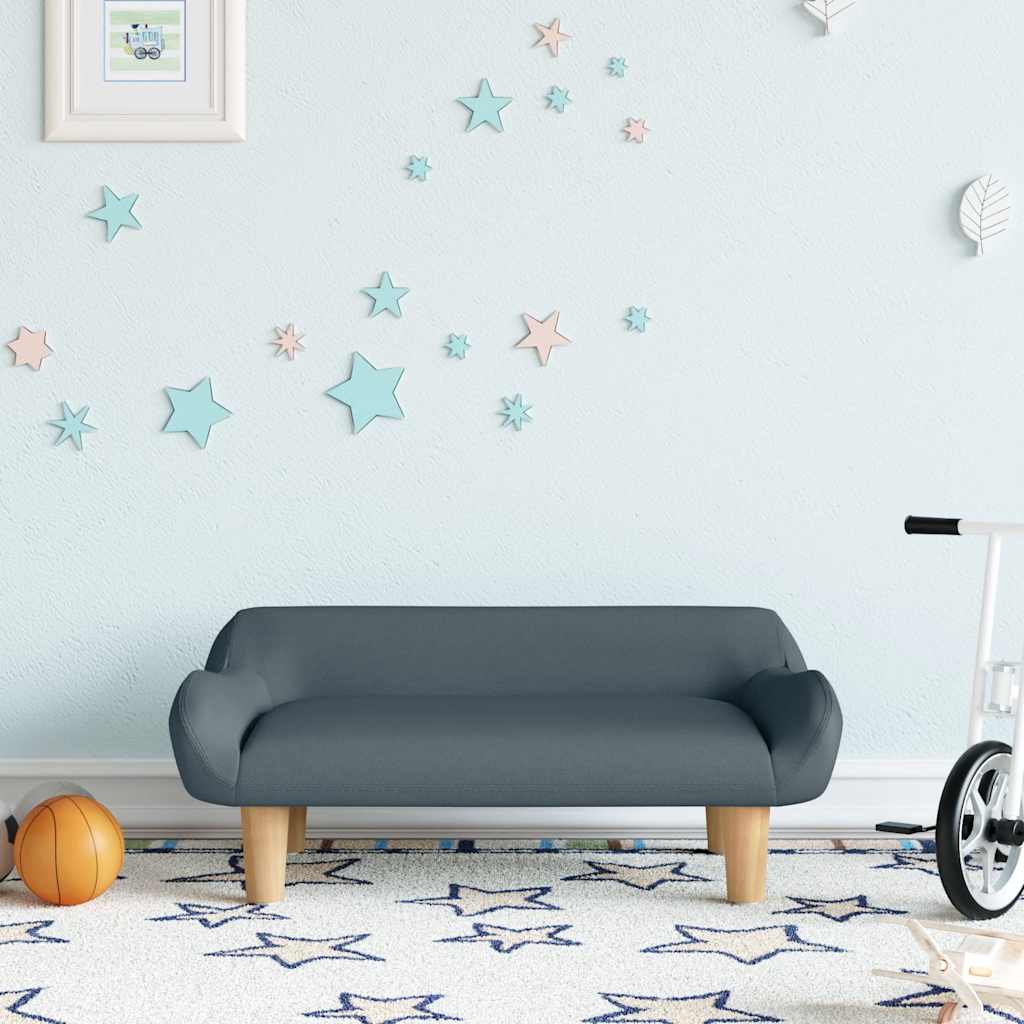 Divano per Bambini Grigio Scuro 70x40x24 cm in Tessuto | homemem39