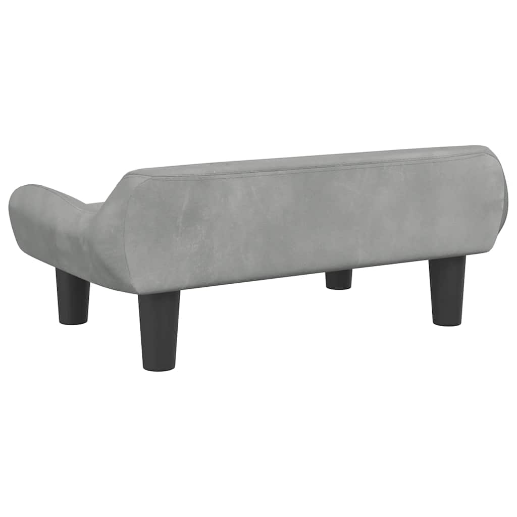 Divano per Bambini Grigio Chiaro 70x40x24 cm in Velluto