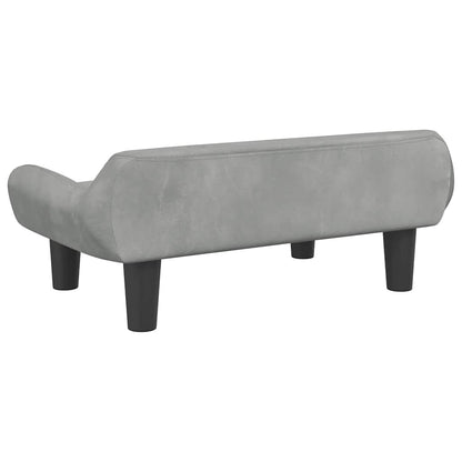 Divano per Bambini Grigio Chiaro 70x40x24 cm in Velluto