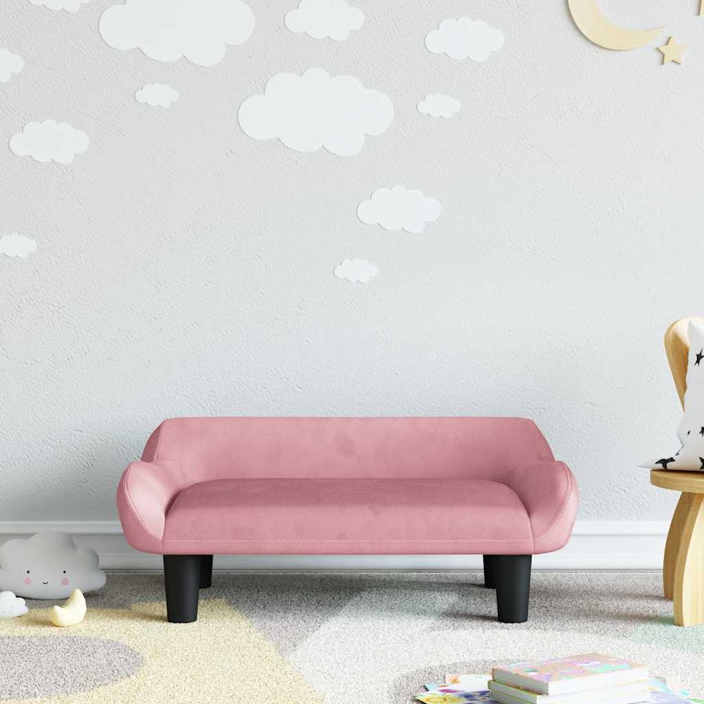 Divano per Bambini Rosa 70x40x24 cm in Velluto | homemem39