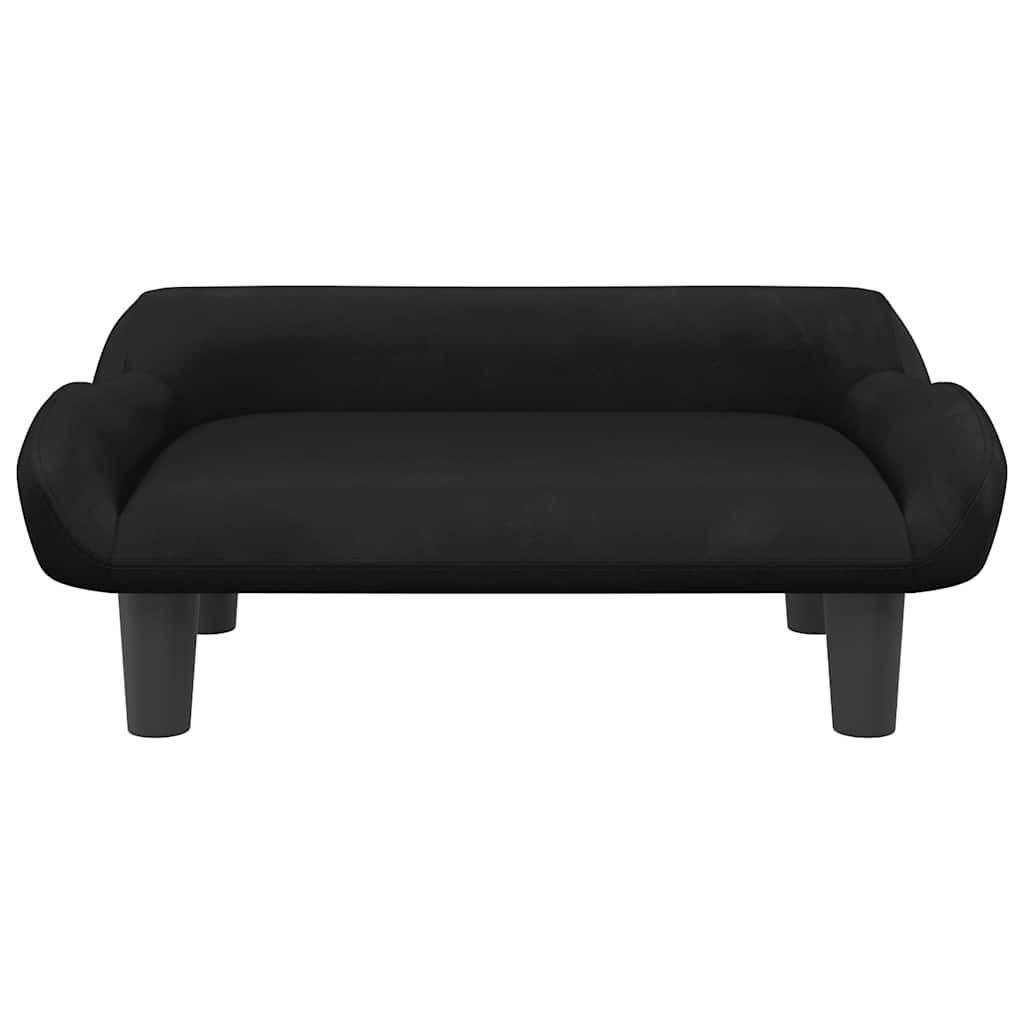 Divano per Bambini Nero 70x40x24 cm in Velluto | homemem39